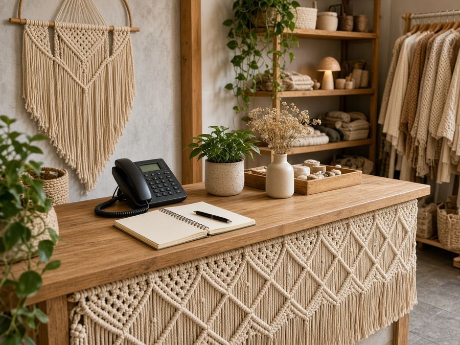 Contact desk at Macrame Rubyspring in Bergen